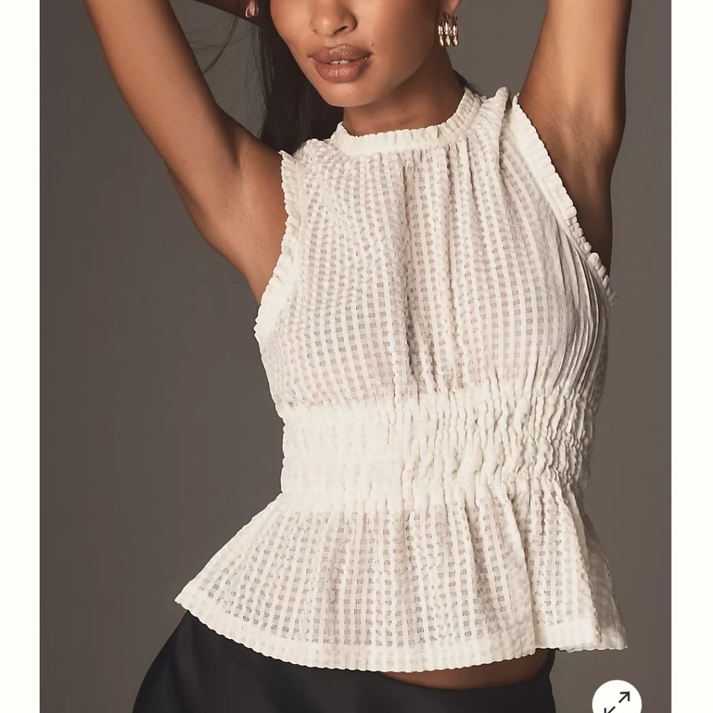 Maeve Smocked Halter Top XL